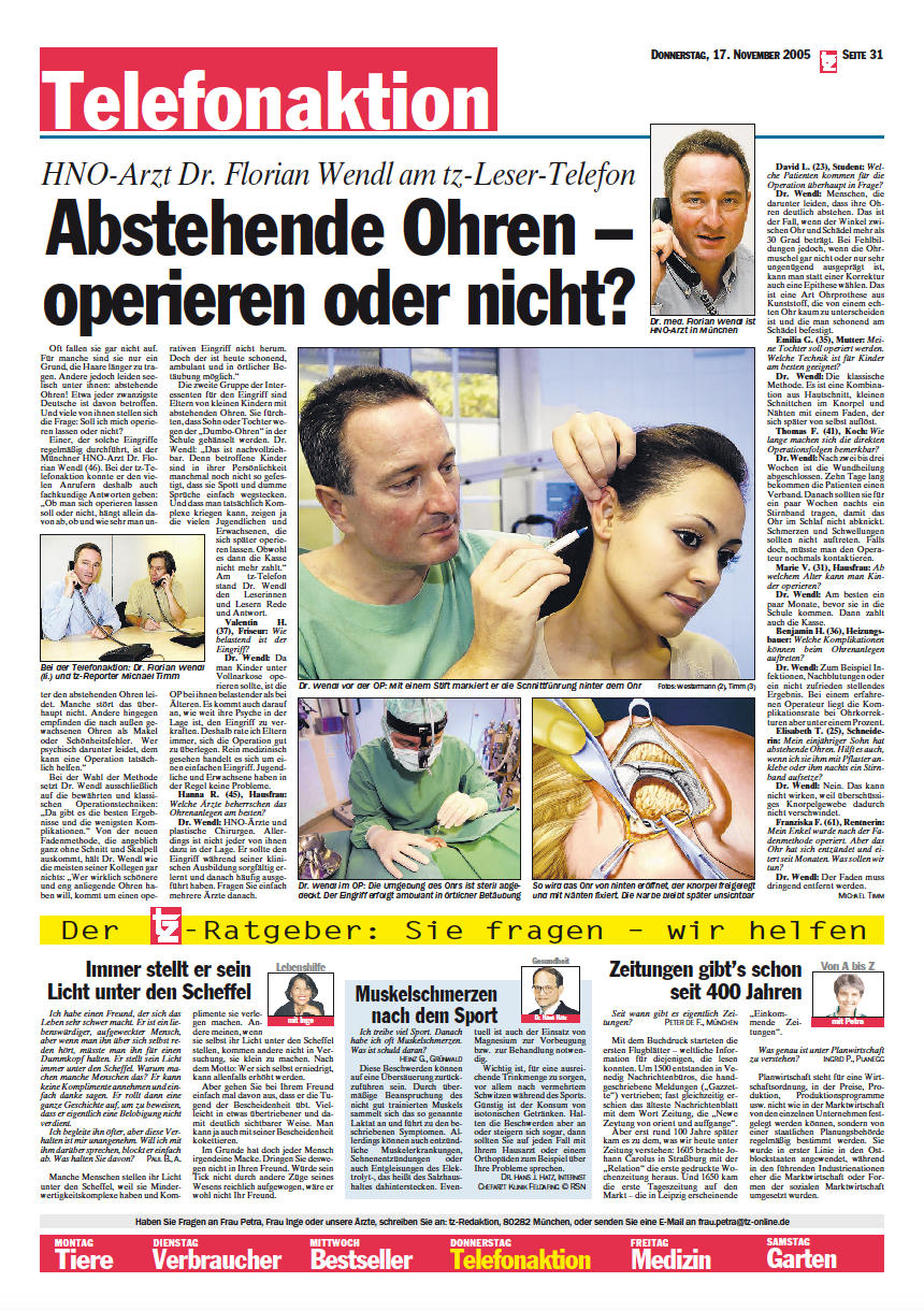 Abstehende Ohren – operieren oder nicht?