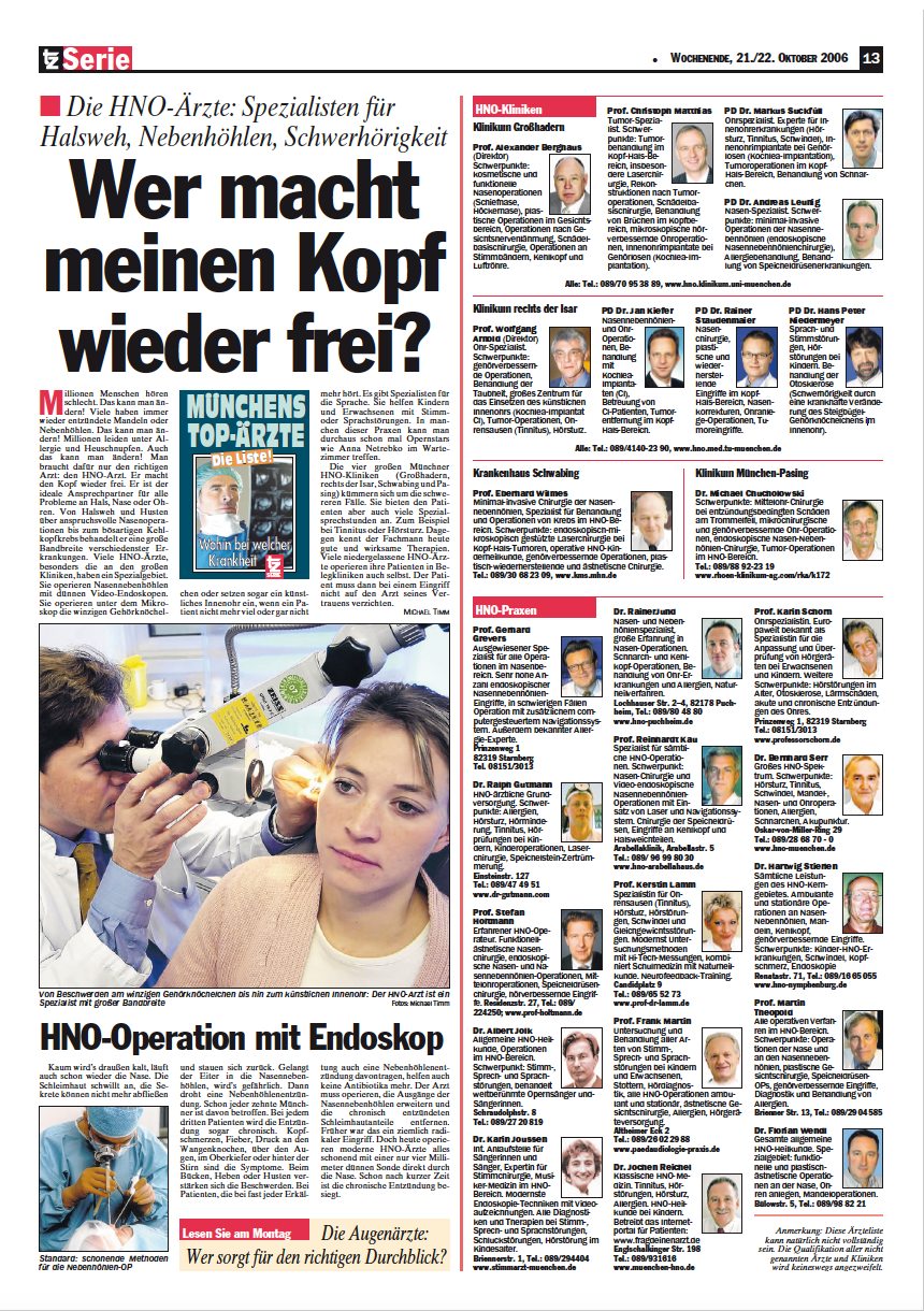 Wer macht meinen Kopf wieder frei?