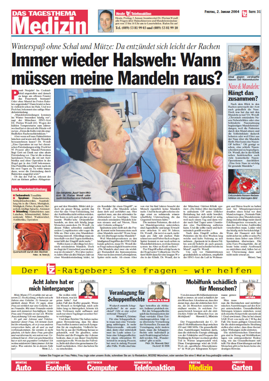 Immer wieder Halsweh: Wann müssen meine Mandeln raus